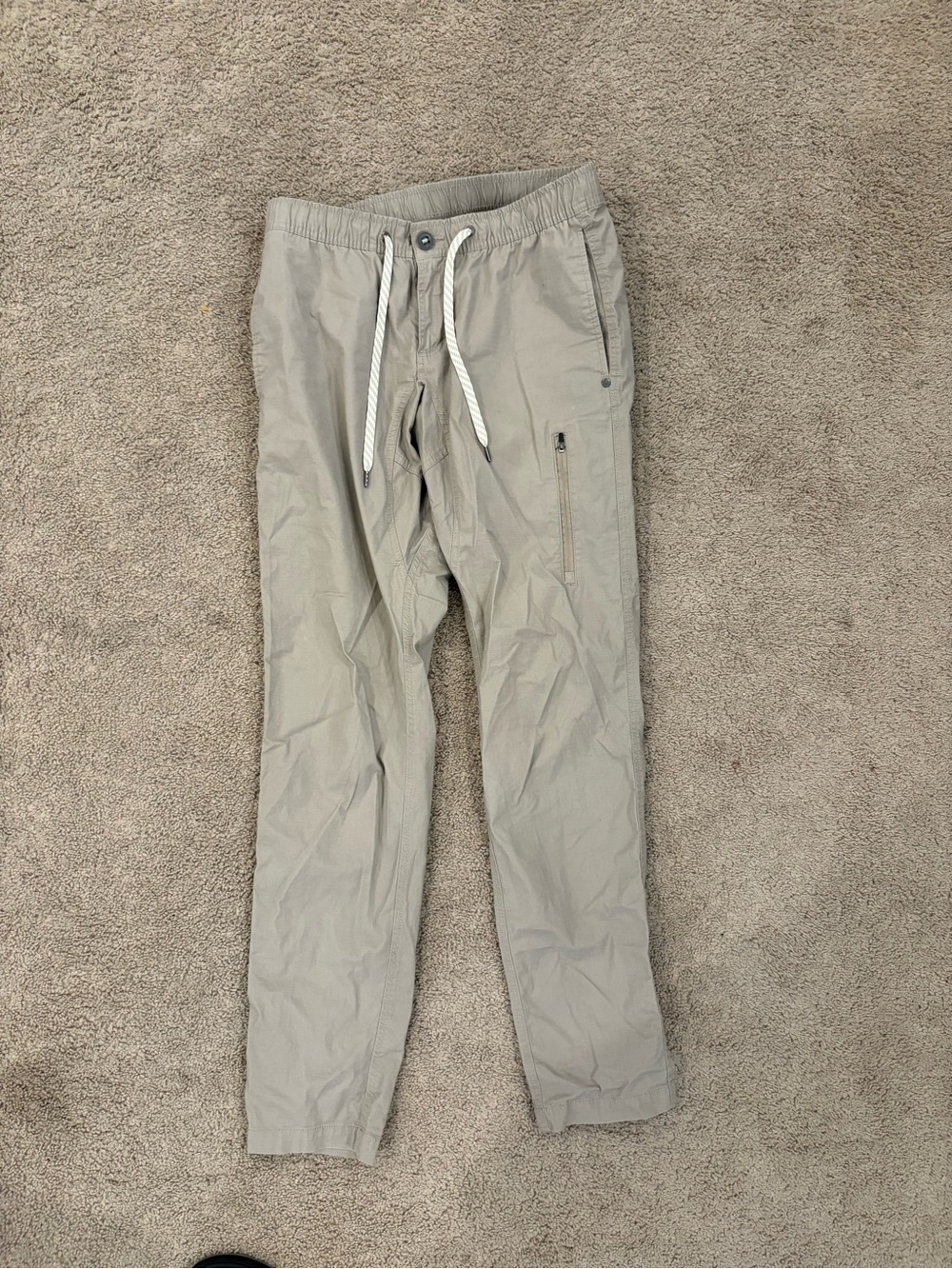 Vuori Pants Womens small grey Ripstop Organic Cotton Drawstring Joggers Casual